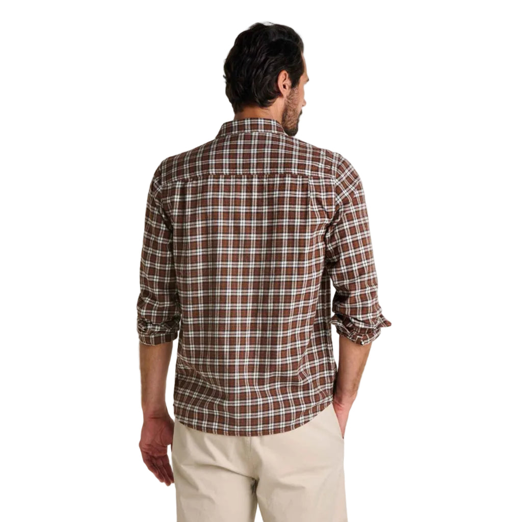 Toad & Co Men's Pinevale LS Shirt in Tabac Pattern back view