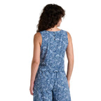 Toad&Co Sunkissed Button Back Tank in Canal Print back view