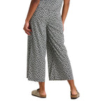Toad&Co Sunkissed Wide Leg Crop Pant in Black and Salt Print back view