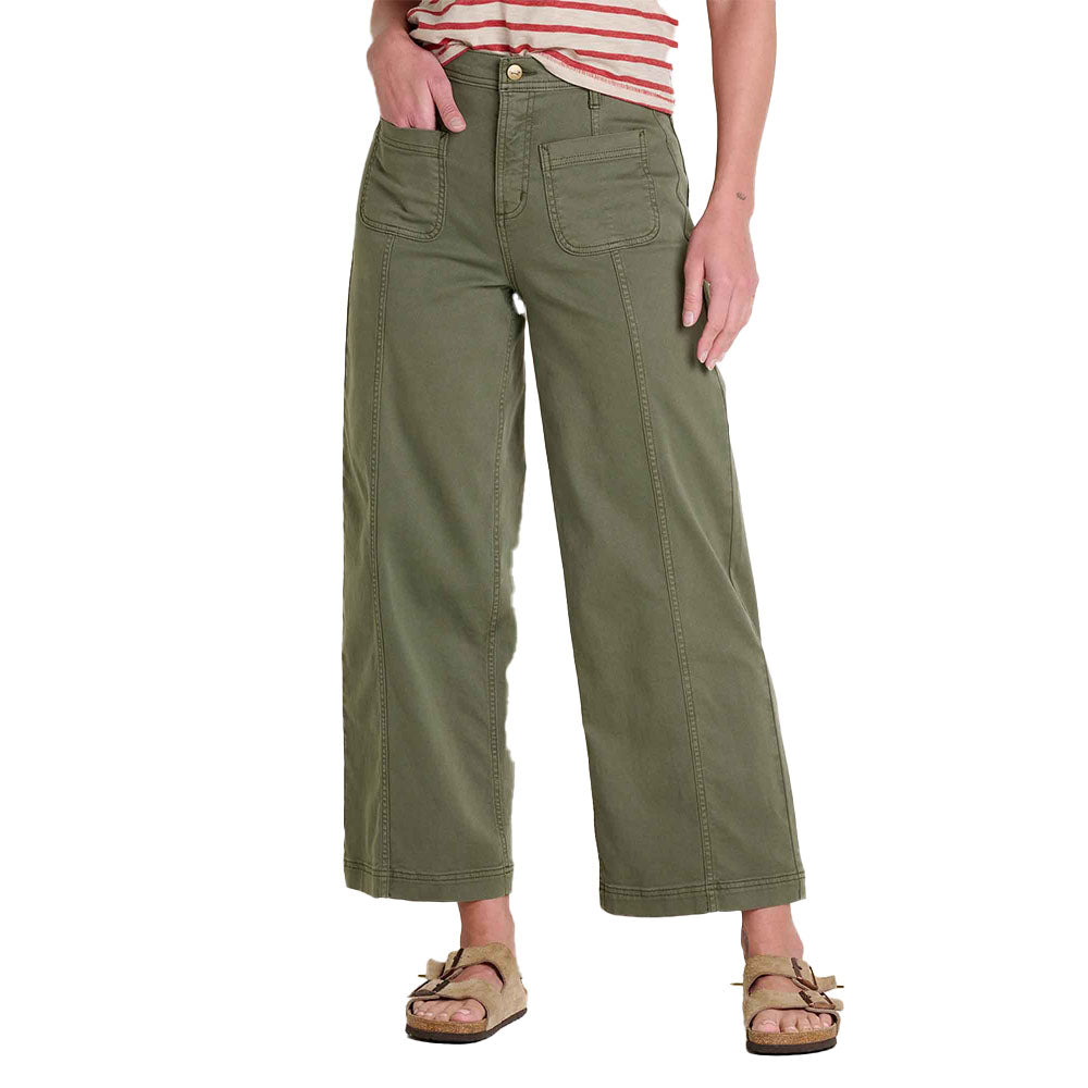 Toad & Co Women's Linden Canvas Pant in Beetle front view