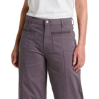 Detail of Toad & Co Women's Linden Wide Leg Pant in Ash Embroidery