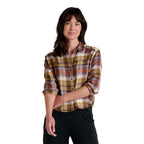 Toad & Co Women's Re-Form Flannel Boxy Shirt in Aster Madras front view
