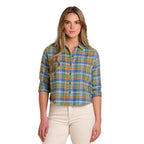 Toad & Co Women's Re-Form Flannel Boxy Shirt in Kyanite front view