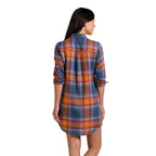 Toad & Co Women's Re-Form Flannel Shirtdress in Ink Ombre back view