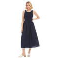 Sleeveless Edge Stitch Contrast Midi Dress