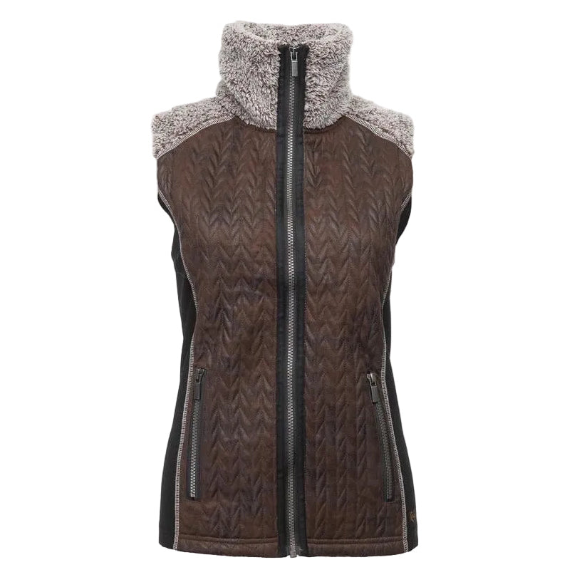 Wooly Bully Women's Fearless Vest in Brown front view