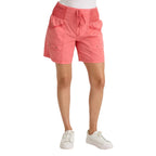 XCVI Greta Poplin Smocked-Waist Short in Retrograde Pigment front view