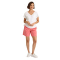 Full-body view of the XCVI Greta Poplin Smocked-Waist Short in Retrograde Pigment