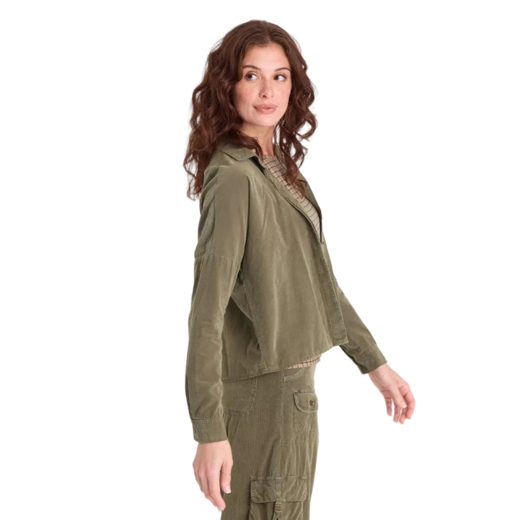XCVI Kyle Button-Up in Kombu Pigment side view