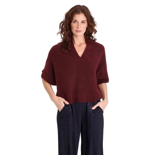 XCVI Women's Atemu Pullover in Berry Jam front view
