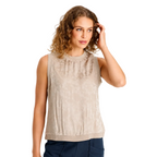 XCVI Women's Helios Tank in Merino Wool Pigment front view