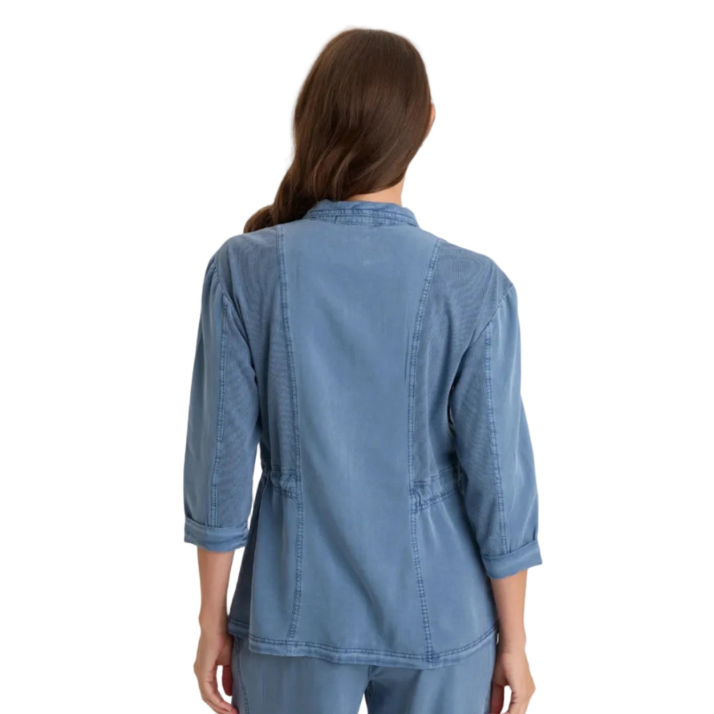 XCVI Women's Jameson Jacket in Pelagic Wash back view