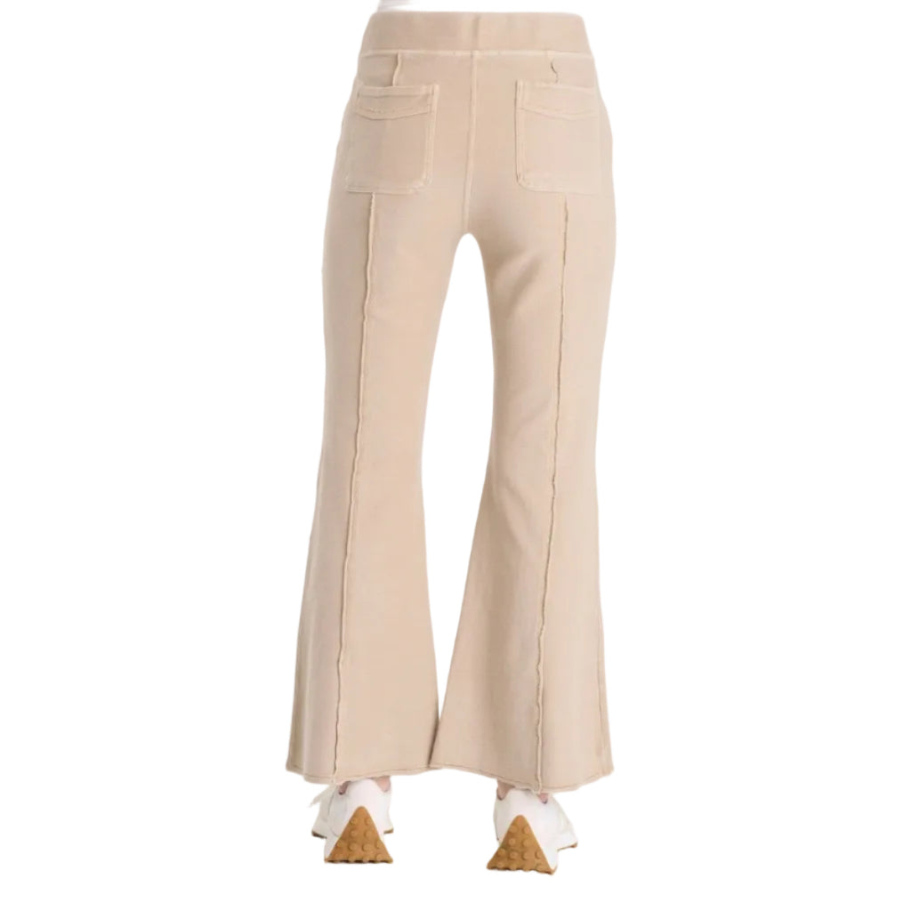 XCVI Women's Lucius Flare Pant in Merino Wool Pigment back view