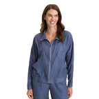 XCVI Women's Ryker Jacket in Pelagic Wash front view