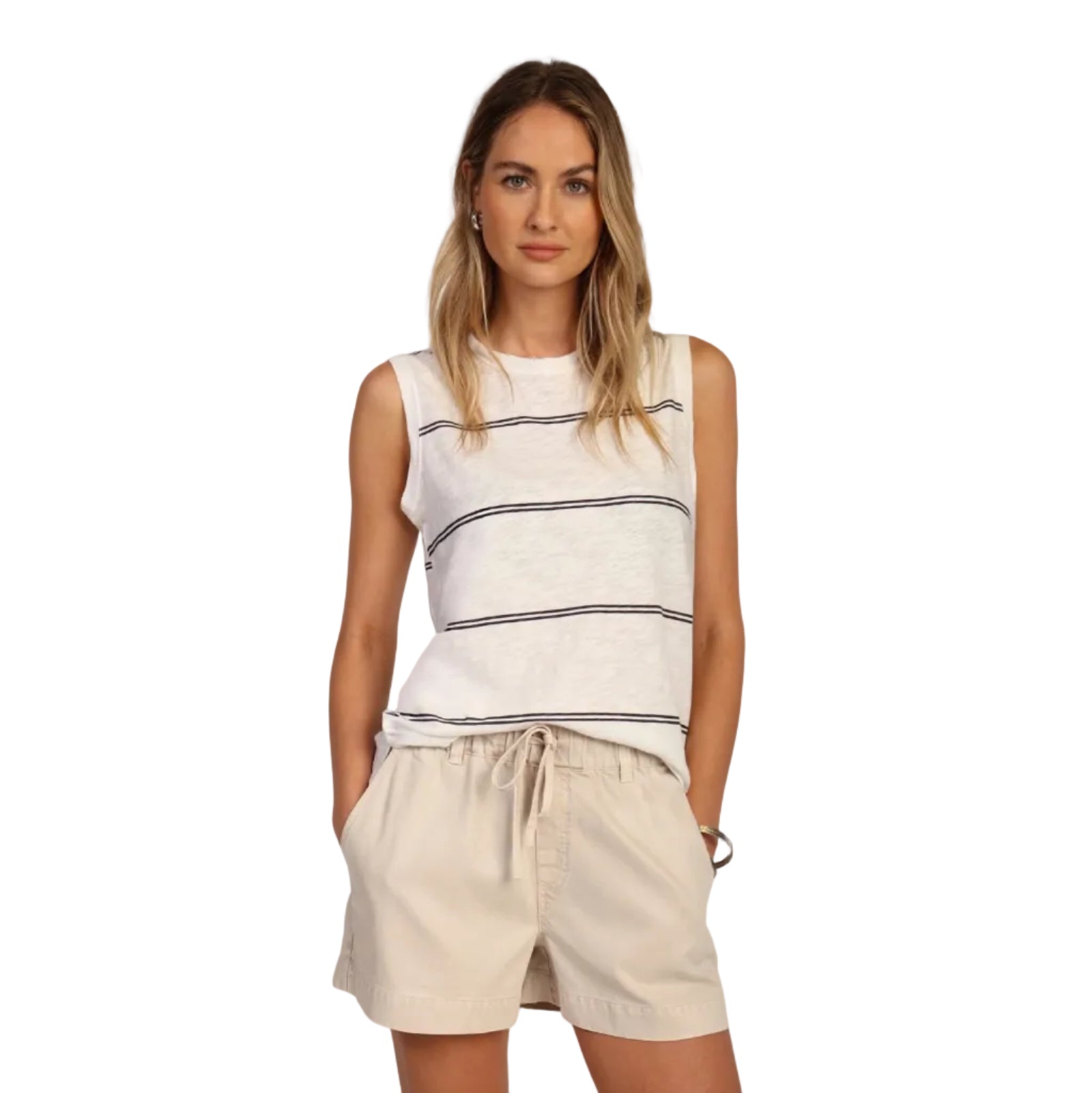 Dylan Riley Short in Light Khaki front view